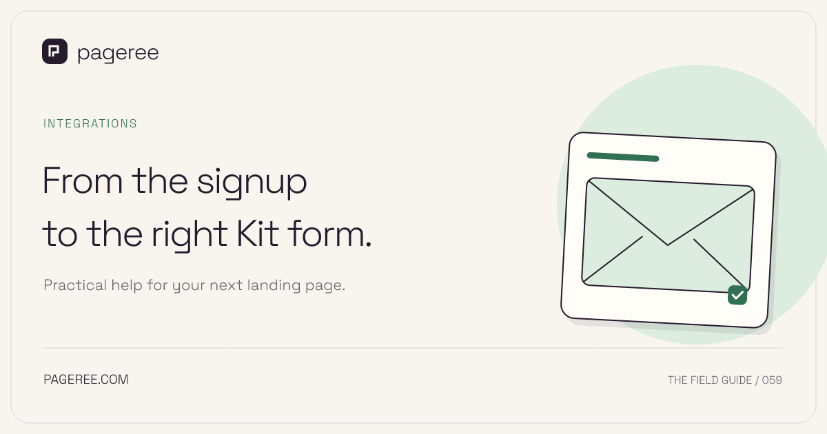 From the signup to the right Kit form.