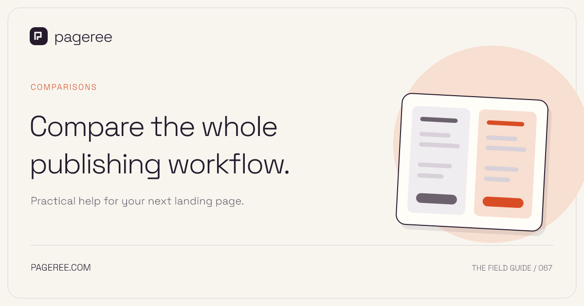 Compare the whole publishing workflow.